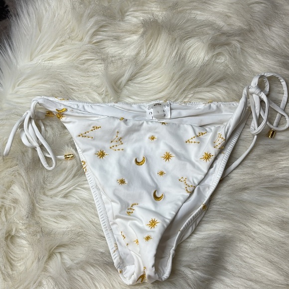 NWOT PQ Swim Celestial Embroidered Tie Bottoms Full Cut - Picture 5 of 8